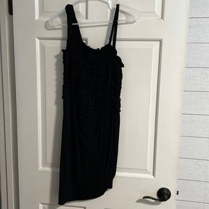 Black ruffle dress